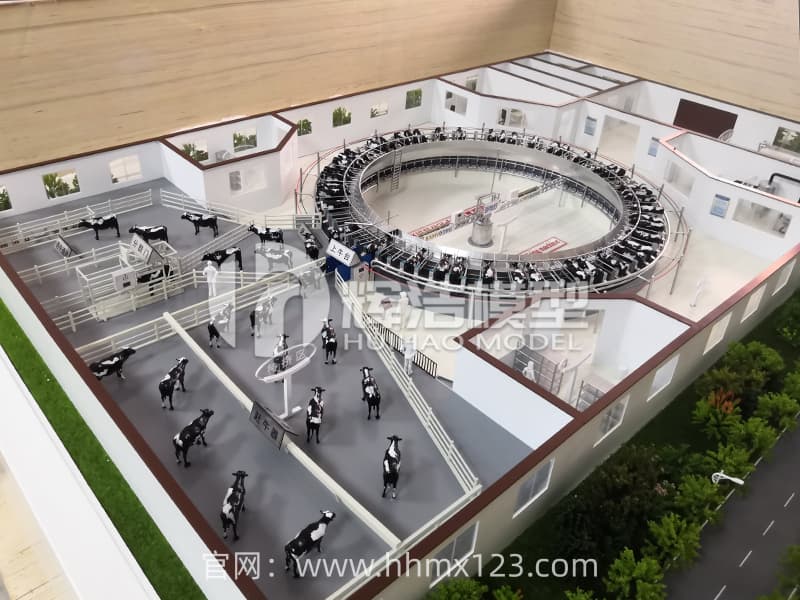 智慧奶牛挤奶厂仿真模型_按需定制